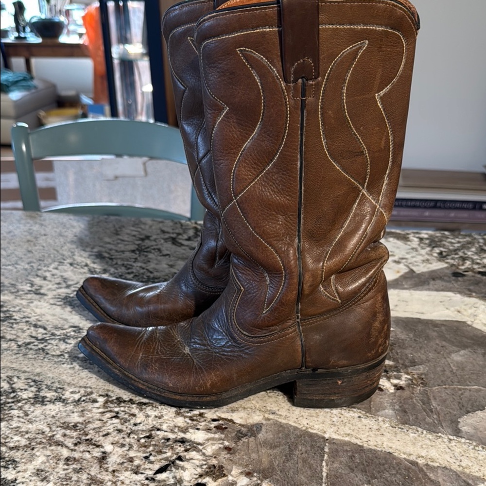 Tony Lama Brown Heeled Boots